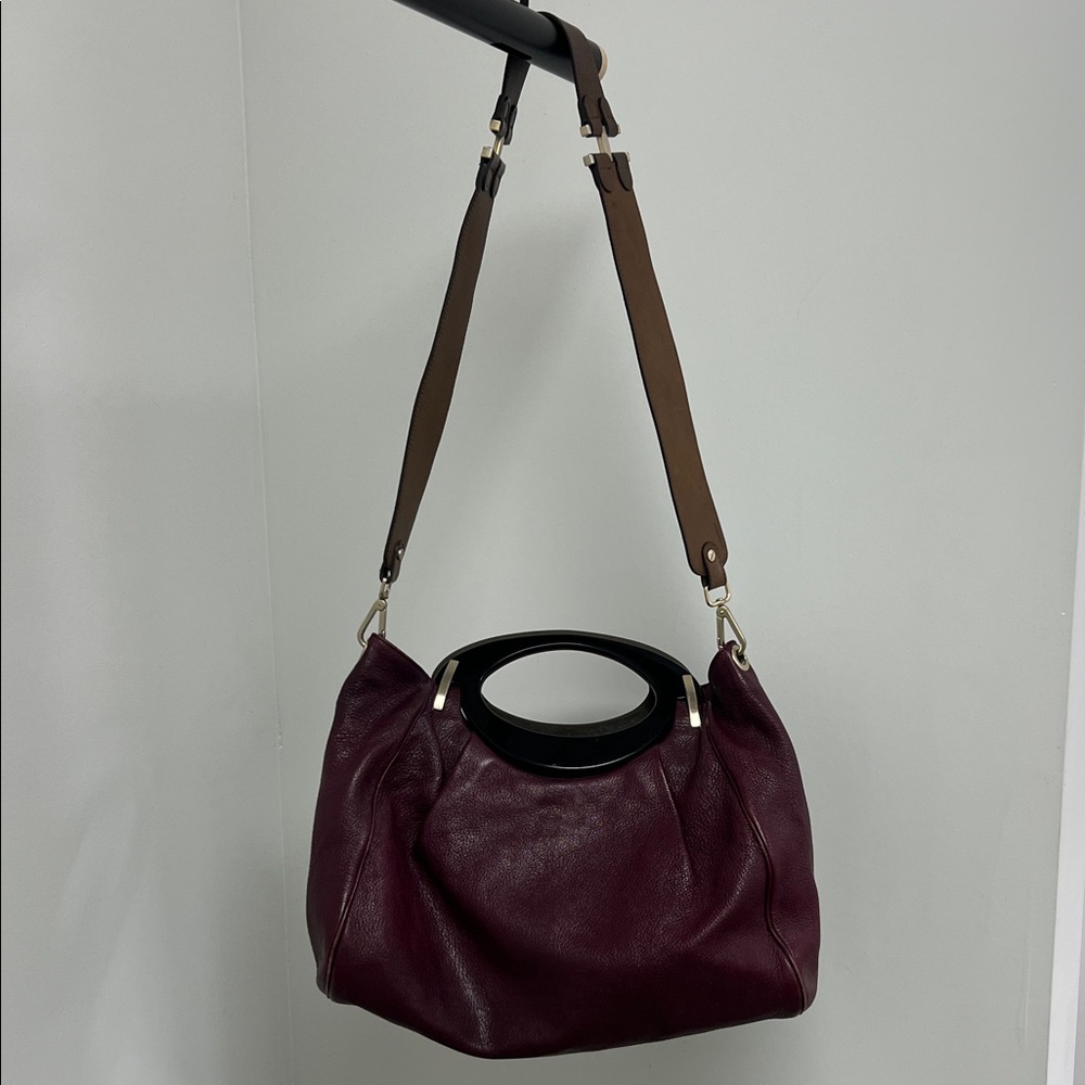 Marni Deep Burgundy Leather Shoulder Bag